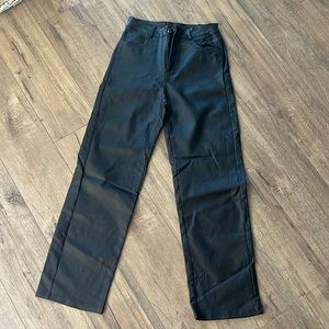 WOMENS BLACK LEATHER PANTS